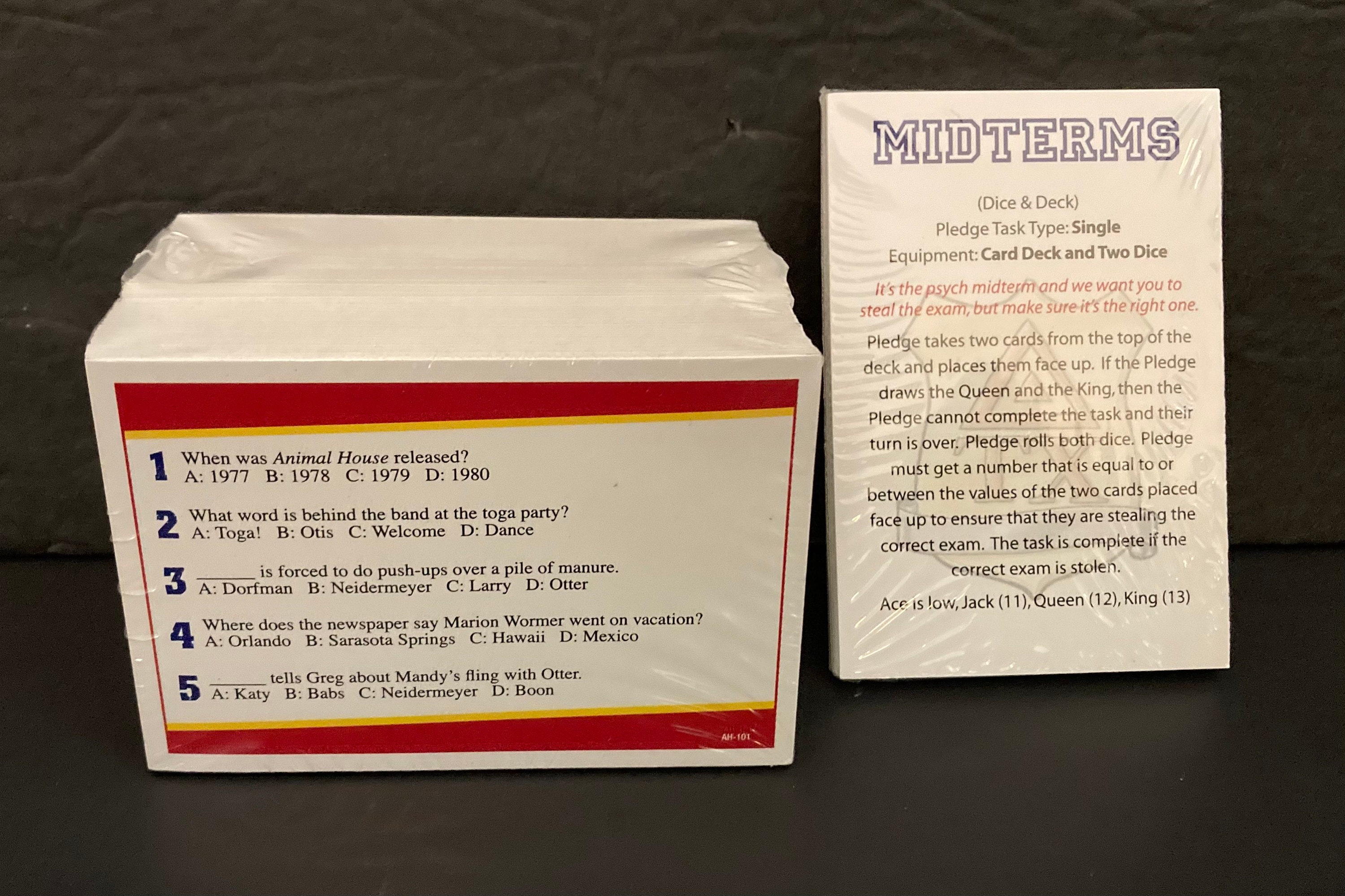 Animal House Trivia Game 1000 Questions Playing Cards Etsy