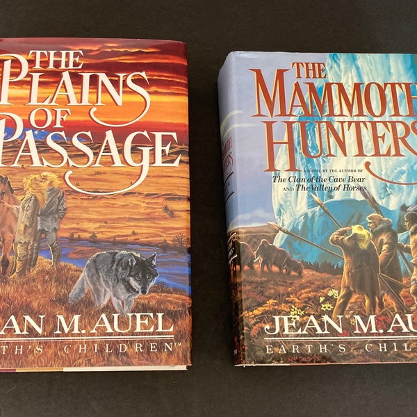 Your choice of two vintage Jean M. Auel classic hardbound novels from the Earth's Children Series of books