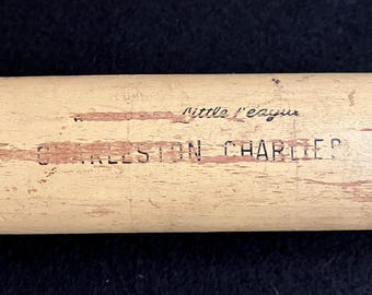 Vintage 1970's Charleston Charlies Louisville Pro Hillerich & Bradsby 29" Approved Little League Wood Baseball Bat