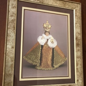 Framed Holy Infant of Prague Print: Gold Frame, Triple Matted