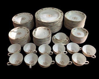 Antique Theodore Haviland Limoges France Porcelain, Wide Gold