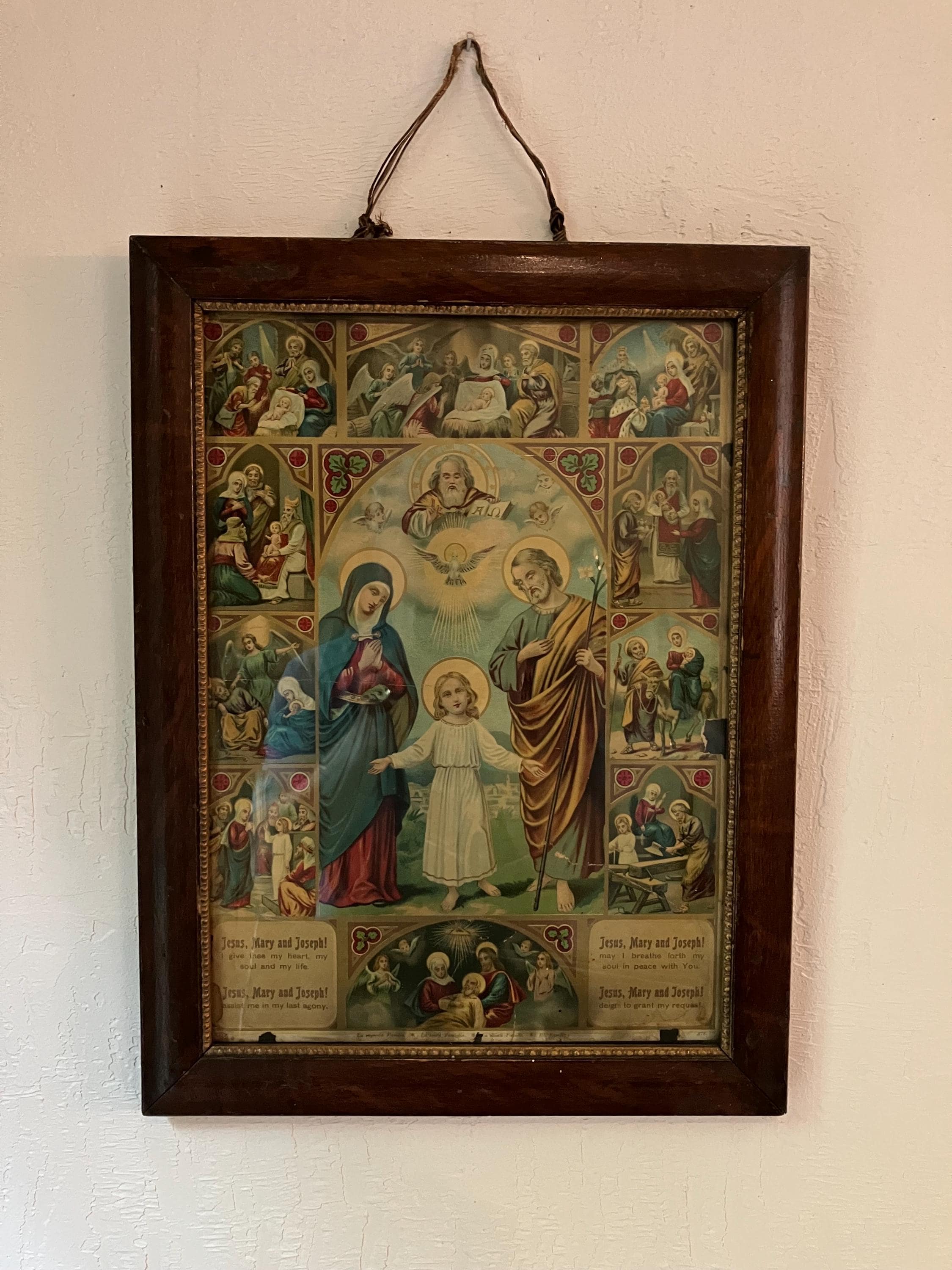 西洋アンティーク宗教画(印刷物　HOLY FAMILY) The Holy Family – Based on an Vintage Holy Card – Catholic