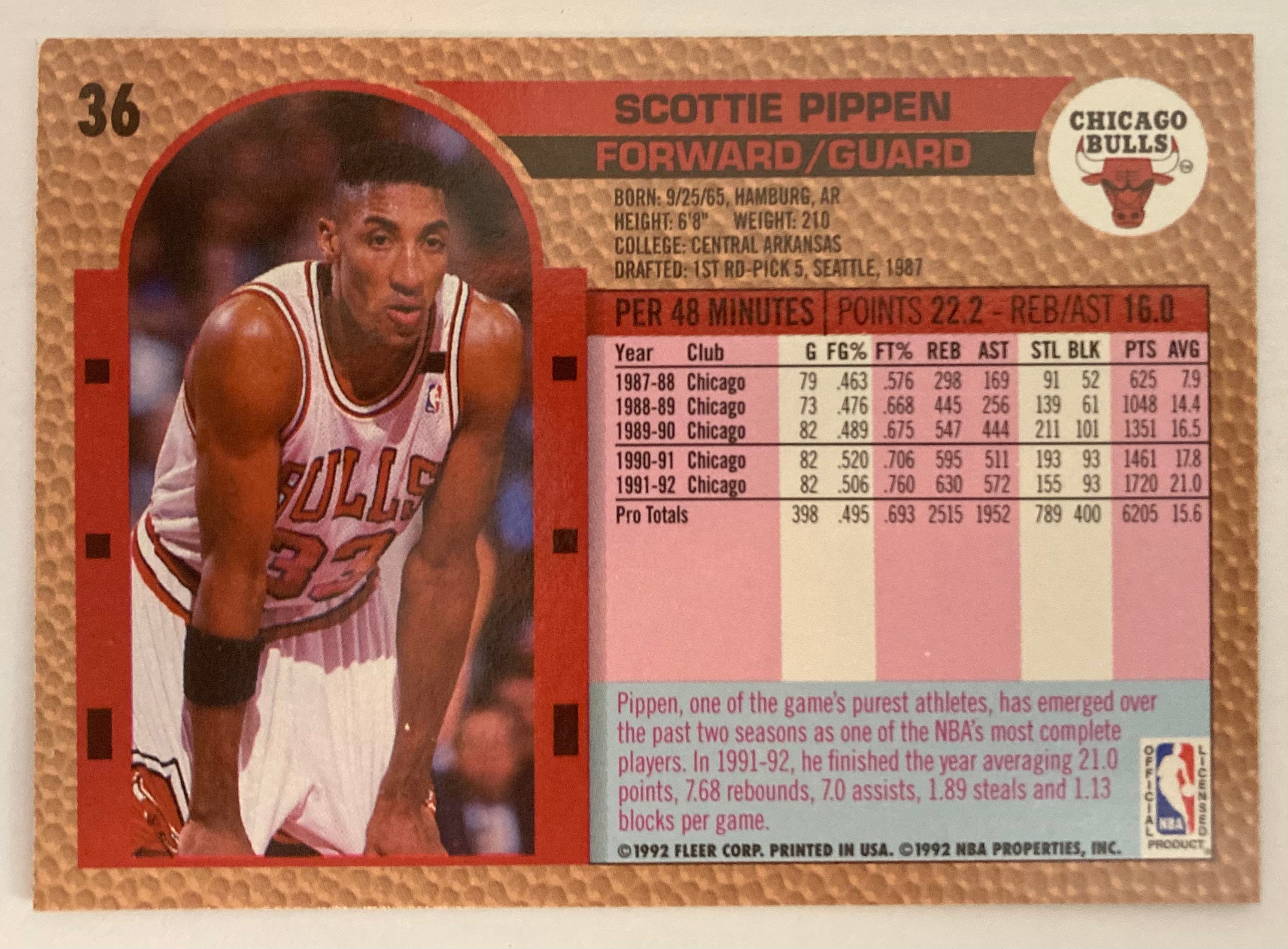 Three Fleer '92-'93 Basketball Cards, Michael Jordan #238, Scottie