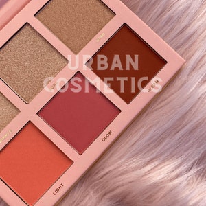 Lighting Hour Blush & Highlighter Face Makeup Palette, 6 Blush Palette in Pink Tones