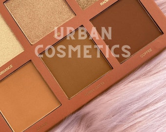 Palette di 6 ombretti viso contouring ed illuminanti, palette bronzer e contorno viso, 6 ombretti viso