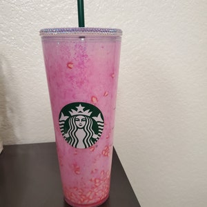 Starbucks Pink drink snowglobe tumbler