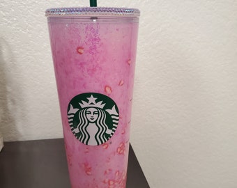 Starbucks Pink drink snowglobe tumbler