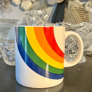 Coffee Mug Rainbow Pride FTD Ceramic Tea Cup Retro Vintage 80’s