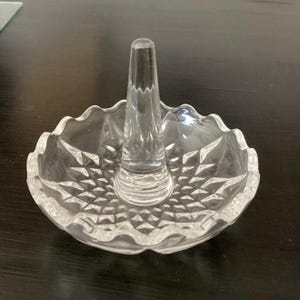Crystal Ring Holder Jewelry Dish Vintage Clear
