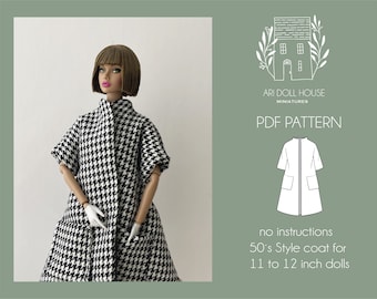 PDF pattern coat for dolls (pdf sewing pattern instant download)