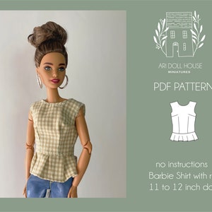 PDF pattern shirt for dolls (pdf sewing pattern instant download)