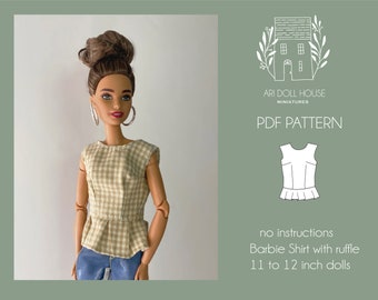 Patron PDF de chemise pour poupées (patron de couture PDF à télécharger instantanément)