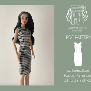 Pdf pattern dress doll clothes Poppy Parker