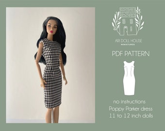 Pdf pattern dress doll clothes Poppy Parker