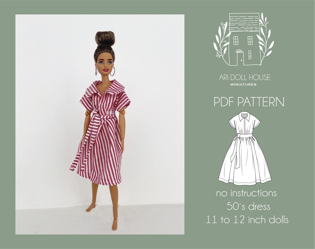 PDF Pattern Dress for Dolls (pdf Sewing Pattern Instant Download) - Etsy