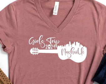 Nashville Girls Trip V-Neck Shirt, Bachelorette Party