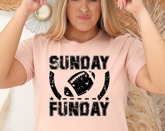 Sunday Funday Football T-Shirt, Distressed Game Day Tee