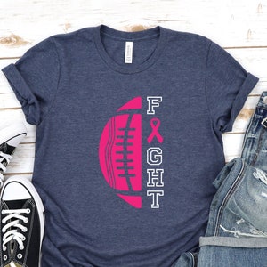 Breast Cancer Awareness T-shirt, Pink Ribbon Cancer Awareness Shirt, Tackle Cancer Shirt, Survivor Football Mom Gift, Football Cancer Shirt