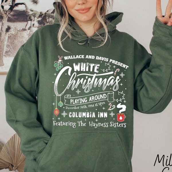 Christmas White Movie Enthusiast Hoodie, Holiday Classic Movie Sweatshirt, White Christmas Movie 1954 Sweater, Wallace And Davis T-shirt