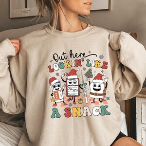 Christmas ER Nurse Sweatshirt, Funny Christmas Nurse Sweatshirt, Nurse Out Here Looking Like A Snack Sweater, Christmas Nurse Hoodie Gift
