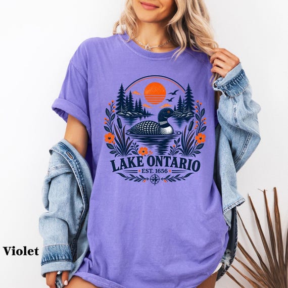 Comfort Colors® Lake Ontario Tshirt, Retro Sailing Shirt, Great Lakes Shirt, Vintage Lake Tee, Ontario New York T Shirt