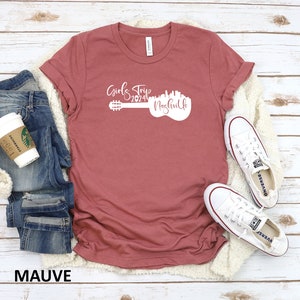 Girls Trip Nashville T-Shirt, Guitar Skyline, Tennessee Travel