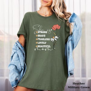 She Is Strong Shirt, Inspirational Mom Tee, Strong Brave T-Shirt, Mothers Day Gift, Mom Life Tshirt, Cute Mom Shirt, Birthday Gift Mom