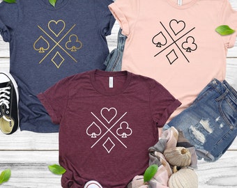 Card Player Graphic Tee – Gambling Lifestyle Gift – Playing Cards Deck T-shirt – Poker Shirt