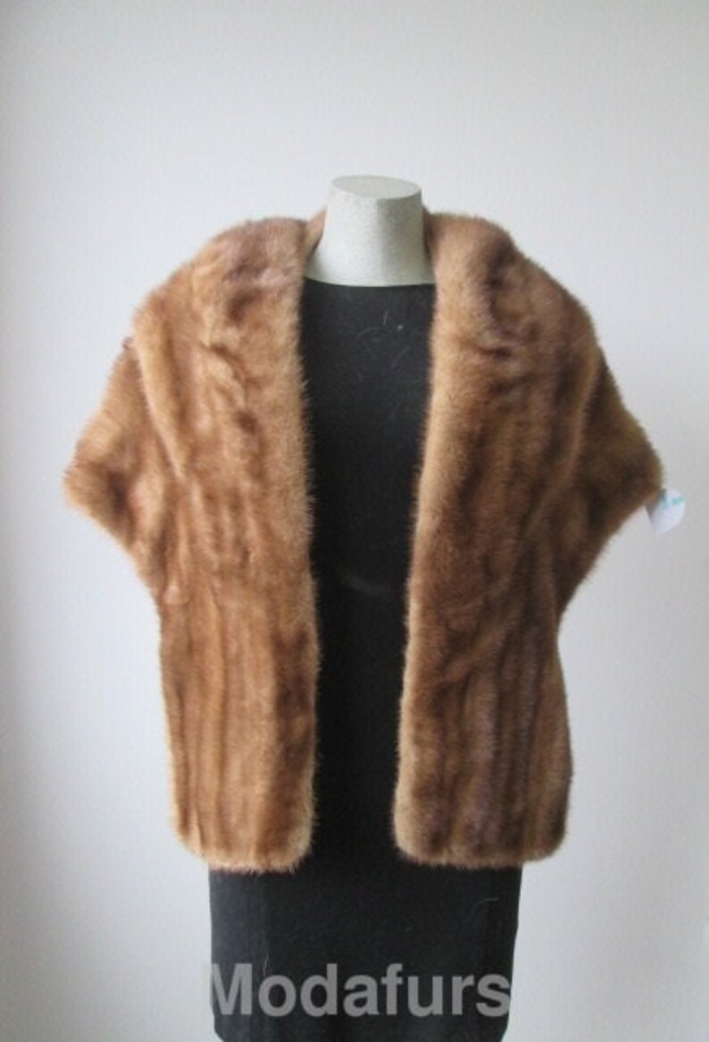 Women MINT Real Mink Fur Stole Wrap shops Cape Wedding 62