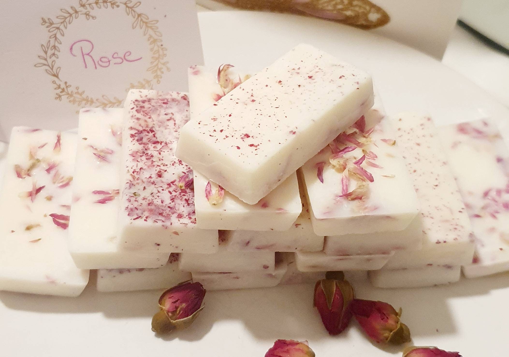 Lot de 4 Fondants Parfumées Rose - Fleurs Séchées- Fondants Noël