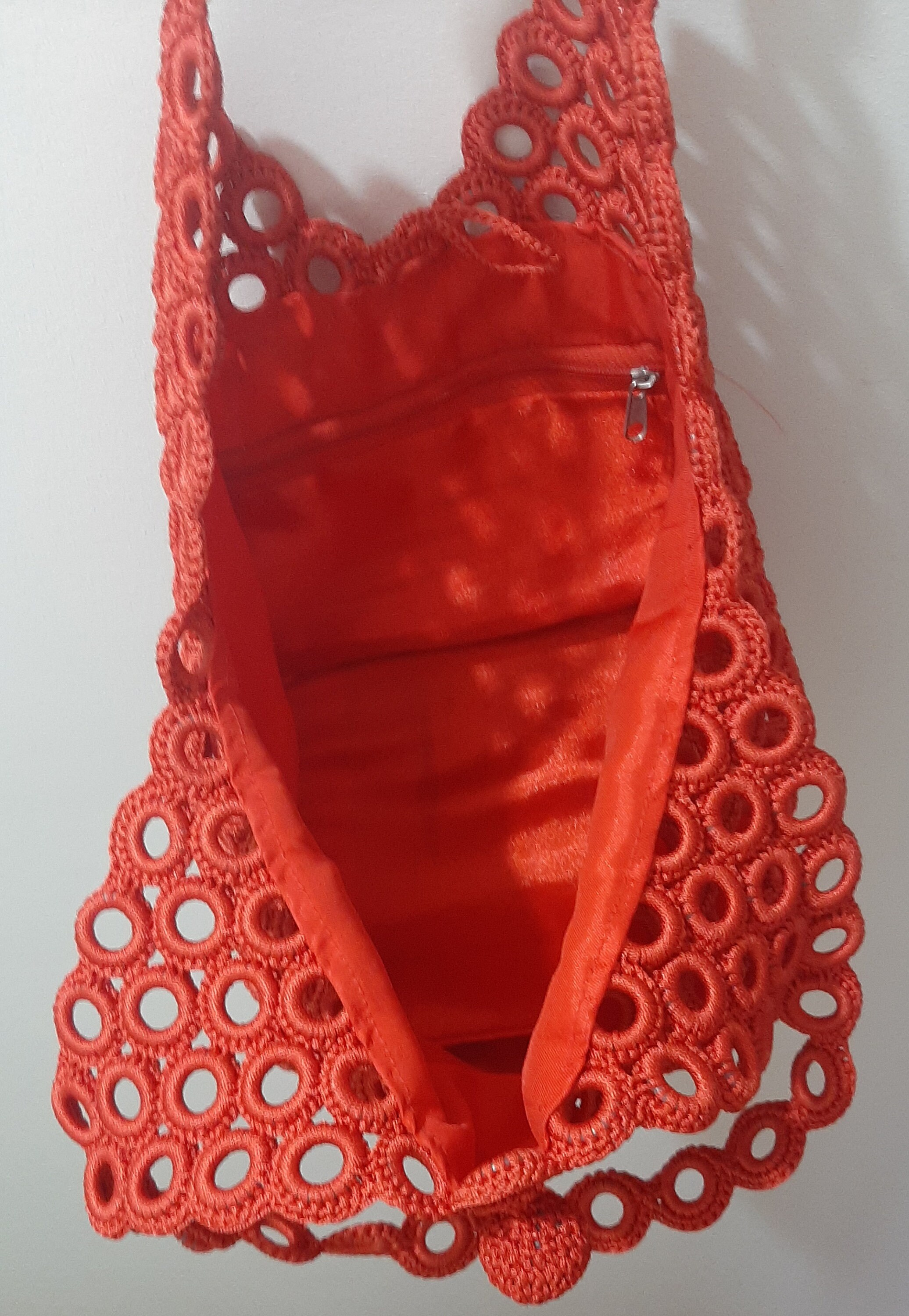Handmade Crocheted Orange Handbag Etsy UK