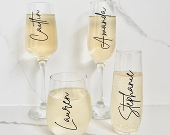 Personalised Champagne Glass Wine Glass Stemless Flute Bridesmaid Proposal Box Gift Proposal Gifts Champagne Glass