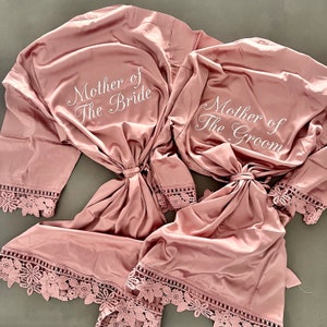 Add Text to Back - FOR Silk Satin Bridesmaid Robe Lace (to be purchased separately) Amaura Gifting