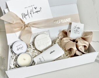 LITTLE LUXURIES = Bridesmaid Proposal Box Champagne candle Scrunchie Cookie chocolate card Personalised Proposal gift Box Sydney