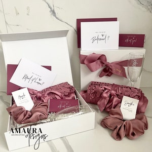 ESSENTIALS = Bridesmaid / Maid of Honour Proposal Box deep Rose Shipping from Sydney Personalised Proposal gift Box