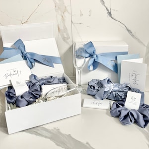ESSENTIALS = Bridesmaid / Maid of Honour Proposal Box French Dusty Blue Shipping from Sydney Personalised Proposal gift Box