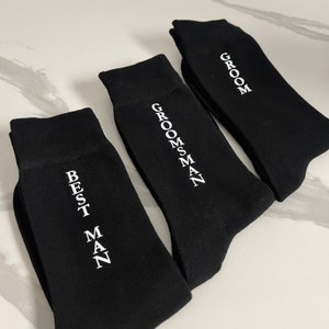 Best Man / Groomsman Personalised Socks, Personalised gift for proposal Box Black Bamboo Cotton Socks