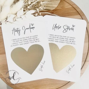 Personalised Godmother / Godfather proposal cards will you be my godfather godmother scratch heart message Premium printed card and envelope