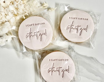 Fresh Baked Sugar Bridesmaid Proposal Cookie Blush Pink I can’t say I do without you! Maid of honour Proposal gift Box butter cookies