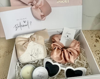 THE OG - Bridesmaid / Maid of Honour Proposal Box  Personalsied Box 100% Soy Caramel candle Jewellery Box scrunchie Sunglasses ROSEGOLD