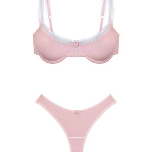 Cotton Lingerie Set Soft Basic Lingerie Natural lingerie set Soft cotton bra Soft cotton panties Pink cotton lingerie