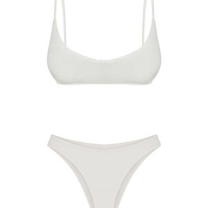 Basic Lingerie Set Soft Cotton Lingerie Natural lingerie set Soft cotton bra Soft cotton panties White cotton lingerie