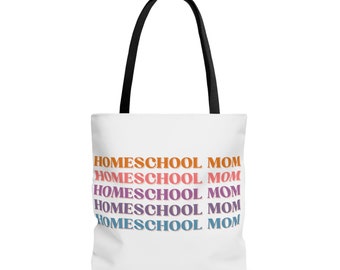 Retro Homeschool Mom Tote Bag