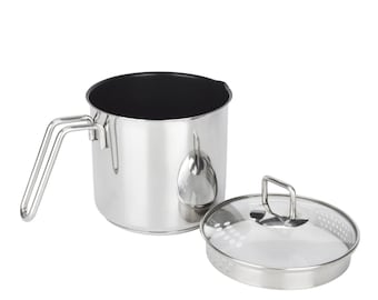 Ignite Cookware Non Stick Boiling Pot Stainless Steel | 2L Chai Tea Pan with Strainer Lid | Gravy Pot | Tea Pot | Pasta Pot
