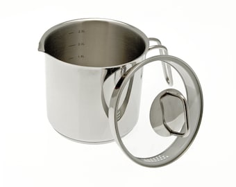 3L Ignite Cookware Boiling Pot Stainless Steel | Chai Pan with Strainer Glass Lid Ideal for Boiling Milk, Sauce, Tea, Pasta, Noodles, Gravy