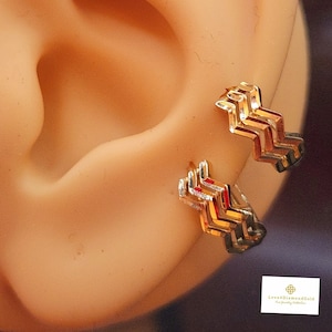 Echtes 18K Gold Ohrringe 18K Gold Elegante Ohrringe Glänzende Kleine Ohrringe Creolen 18K Hoop Ohrringe Huggies Ohrringe Huggy Ohrringe