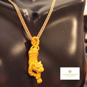 Vintage 24K 999 Pure Gold Tiger Year of Tiger Pendant. - Etsy