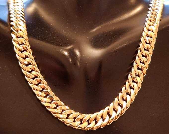 22 18K Real Gold Chain 18K Curb Chain 18K Chunky Gold Chain Necklace