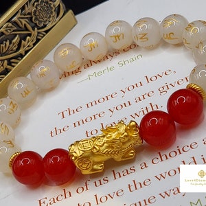 Echtes 24K Gold Pixiu Armband Echtes Feng Shui Armband 24K Pixiu Armband Glücks-Pi-Xiu-Armband Pures Gold Glücksarmband Reichtums-Armband