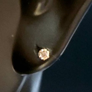 Pair of 18K Platinum Diamond Stud Earrings 18K Solid Gold Round Brilliant Earring 18K .08Ct Diamond Stud Earrings 18K Platinum Stud Earrings